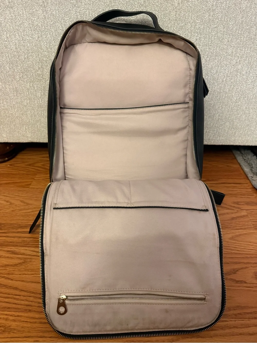 Calpak Kaya Black Backpack with Gold Hardware